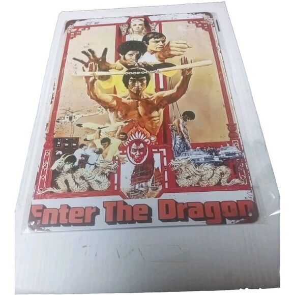 Bruce Lee Enter The dragon 12 X 8 Metal Tin - Picture 2 of 3